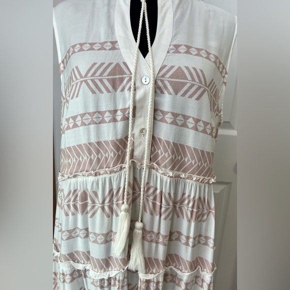 Attic Salt Peach & White Aztecs Boho style maxi dress 2xl NWT - Picture 6 of 8